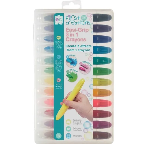 Easi-Grip 3 in 1 Crayons - Pack of 12