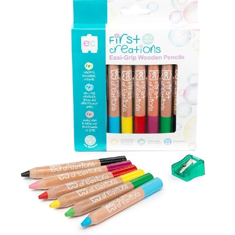 First Creations Easi-Grip Wooden Pencils Set Of 6 image 0 Large Image