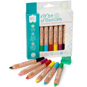 First Creations Easi-Grip Watercolour Wooden Pencils Set Of 6