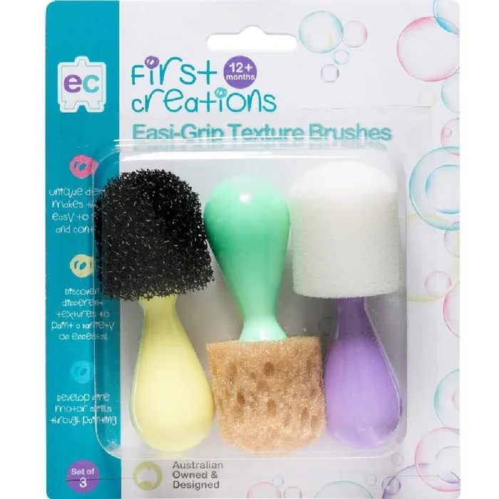 First Creations Easi-Grip Texture Brushes Set Of 3