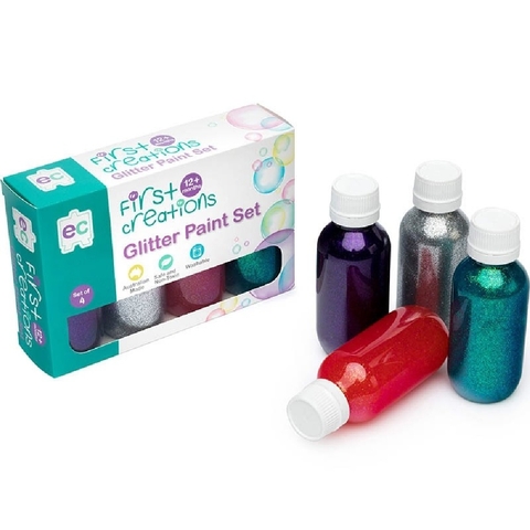 First Creations Glitter Paint Set 100ml Set Of 4 image 0 Large Image