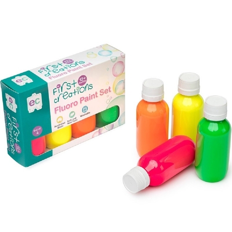 First Creations Fluoro Paint Set 100ml Set Of 4 image 0 Large Image
