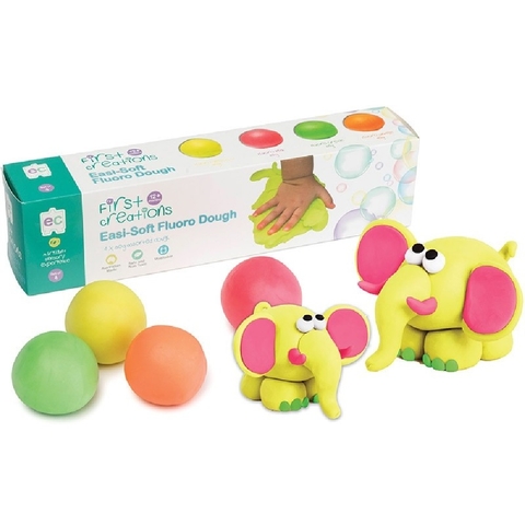 First Creations Easi-Soft Fluoro Dough Set Of 4 image 0 Large Image