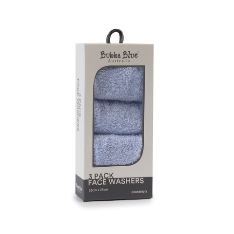 Bubba Blue Essentials Wash Cloth Blue 3 Pack image 0 Large Image