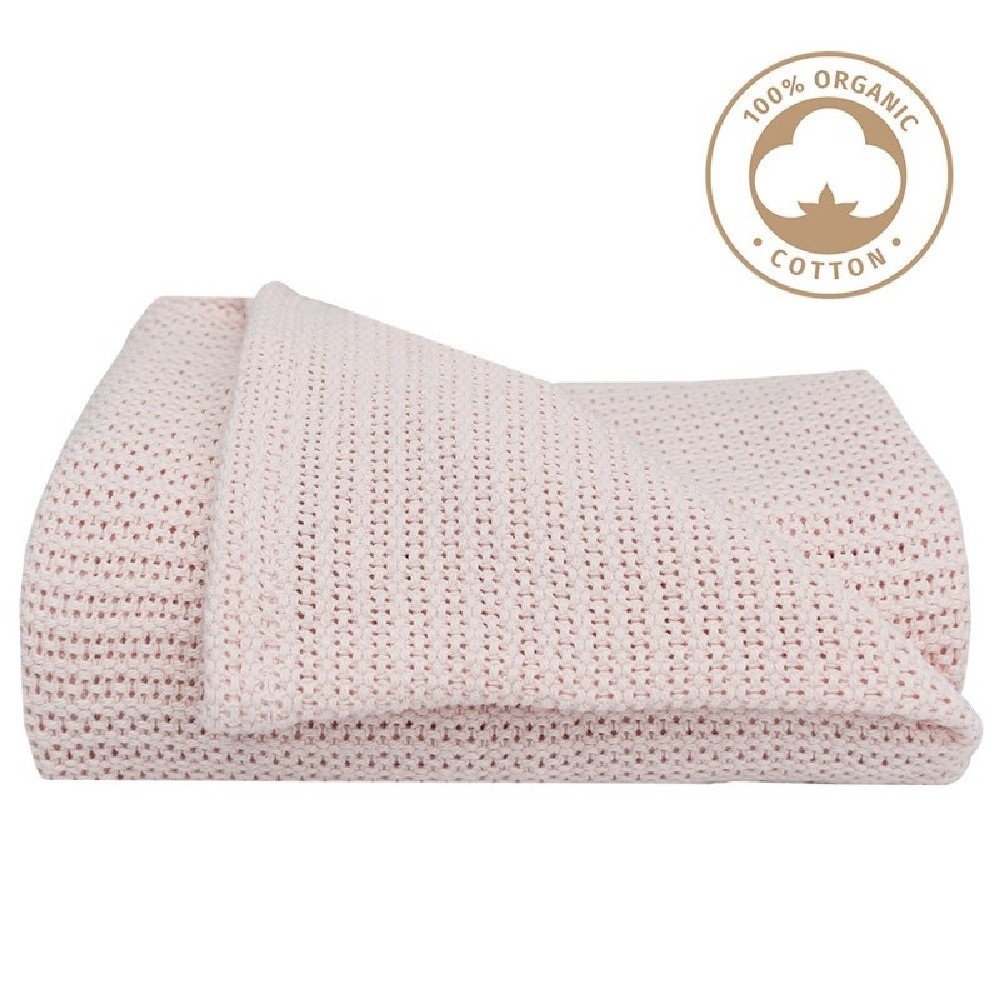 Living Textiles Organic Cell Blanket Pink Pram & Baby Bunting AU