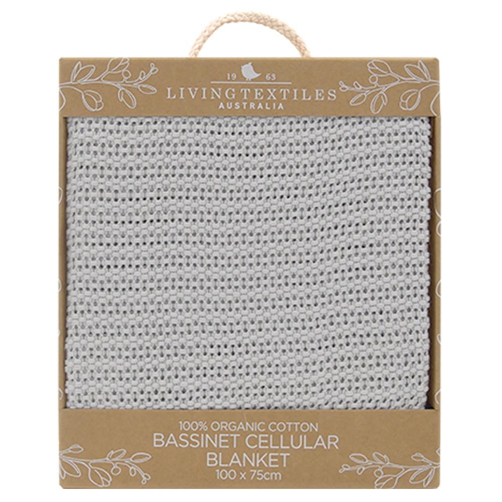 Living Textiles Organic Cell Blanket Grey Pram