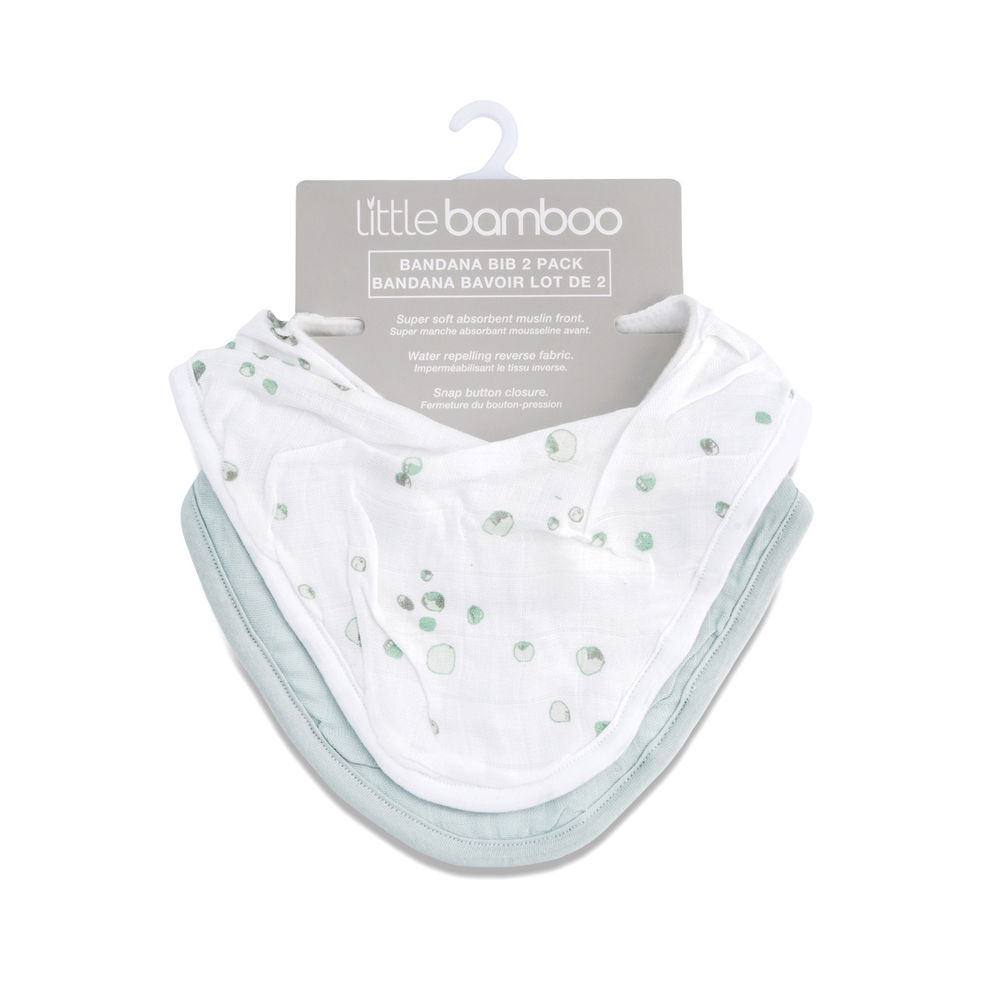 Little Bamboo Muslin Bib Whisper 2 Pack. Cloth Baby Bunting AU