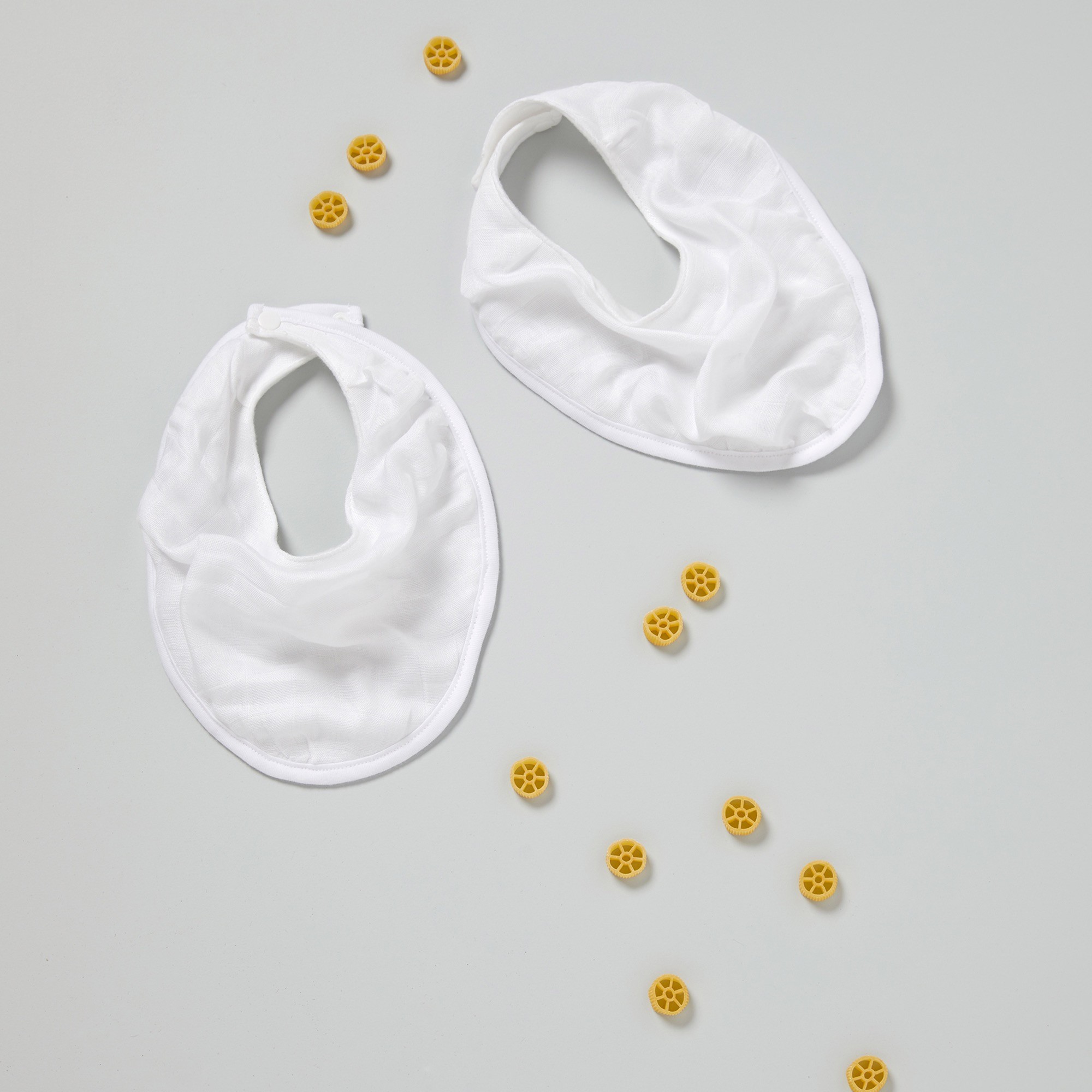 Little Bamboo Muslin Bib Natural 2 Pack . Cloth Baby Bunting AU