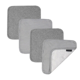 Living Textiles Sheep Wash Cloth Set Grey Stripe/Melange 4 Pack image 0