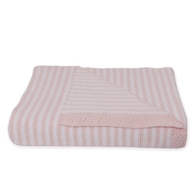 Living Textiles Knit Stripe Blanket Pink