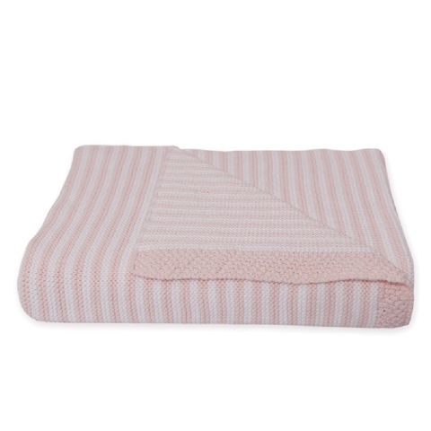 Living Textiles Knit Stripe Blanket Pink image 0 Large Image