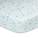 The Peanut Shell Little Llama Cot Fitted Sheet Succulent image 0