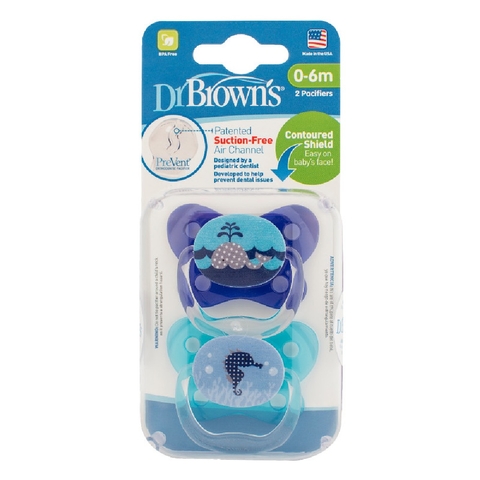Dr Browns Soother Prevent Contoured Stage 1 0-6Mth+ Blue image 0 Large Image