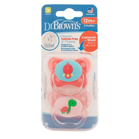Dr Browns Soother Prevent Contoured Stage 3 12Mth+ Pink image 0 Large Image