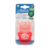 Dr Browns Soother Prevent Glow in the Dark Stage 1 0-6Mth+ Pink image 0