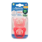 Dr Browns Soother Prevent Glow in the Dark Stage 2 6-12Mth+ Pink image 0