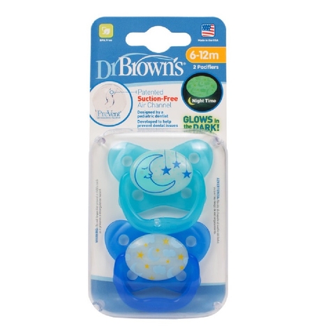 Dr Browns Soother Prevent Glow in the Dark Stage 2 6-12Mth+ Blue image 0 Large Image