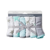 The Little Linen Company Towelling Wash Cloth Skydream Teal 6 Pack image 1