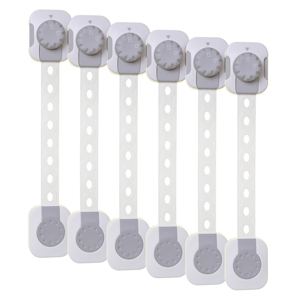 Dreambaby Twist 'N Lock Multi-Purpose Latches 6pk White/Grey