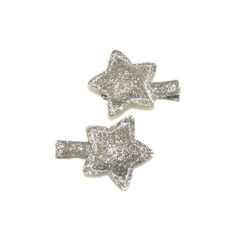 4Baby Star Glitter Clips Silver Osfa image 0 Large Image