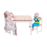 Tikk Tokk Little Boss Envy Timber Table & Chair Set White/Natural image 1