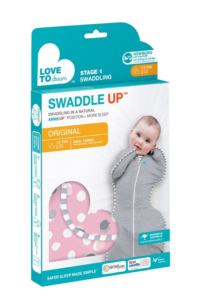 Love To Dream Swaddle Up Original 1.0 Tog Polkadots Pink Newborn