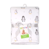 4Baby Velour Blanket with Sherpa Penguin image 1