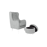 Il Tutto Bambino Claudia Rocking Chair + Ottoman French Grey/White Legs image 0