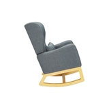 Il Tutto Bambino Mimmie Rocking Chair + Ottoman - Flint Grey/Natural Legs image 3
