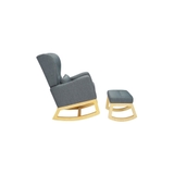 Il Tutto Bambino Mimmie Rocking Chair + Ottoman - Flint Grey/Natural Legs image 5