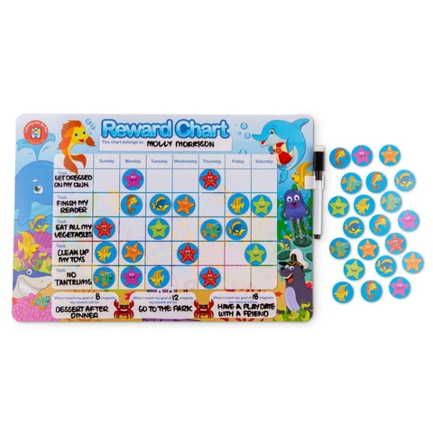 Learning Can be Fun Magnetic Reward Chart Sea Life image 0 Large Image