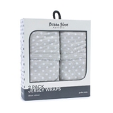 Bubba Blue Polka Dots Jersey Wrap Grey 2 Pack image 0