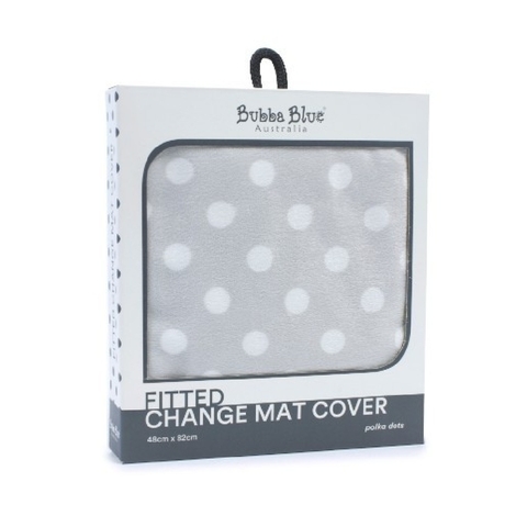 Bubba Blue Polka Dots Change Pad Cover Grey image 0 Large Image