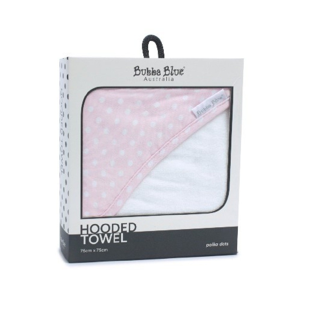 Bubba Blue Polka Dots Hooded Towel Pink Hooded Towels Baby Bunting AU