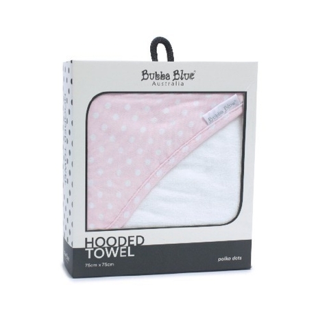 Bubba Blue Polka Dots Hooded Towel Pink image 0 Large Image