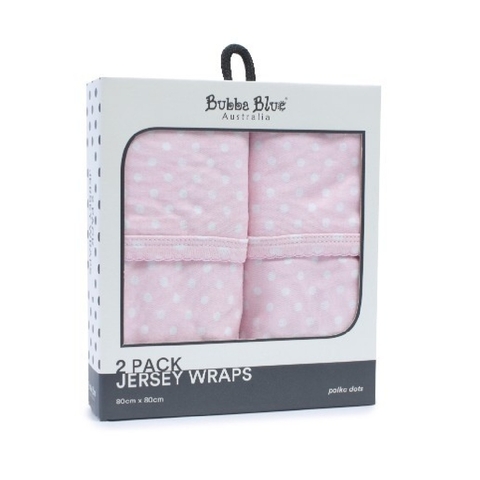 Bubba Blue Polka Dots Jersey Wrap Pink 2 Pack image 0 Large Image