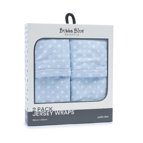 Bubba Blue Polka Dots Jersey Wrap Blue 2 Pack image 0 Large Image