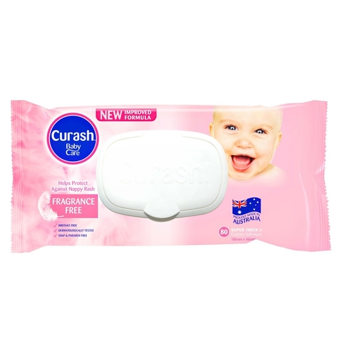 Curash Baby Wipes Fragrance Free 80 Pack image 0 Large Image