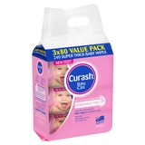 Curash Baby Wipes Fragrance Free 3 x 80 Pack image 0
