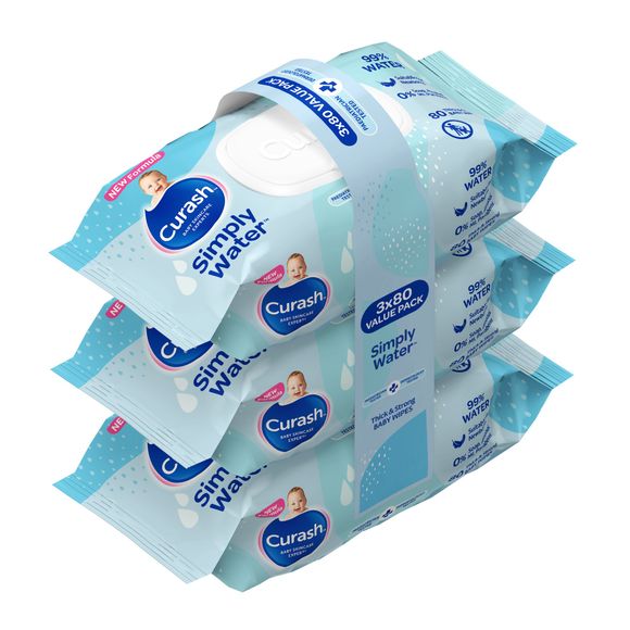 Curash Baby Wipes Simply Water 240 Pack
