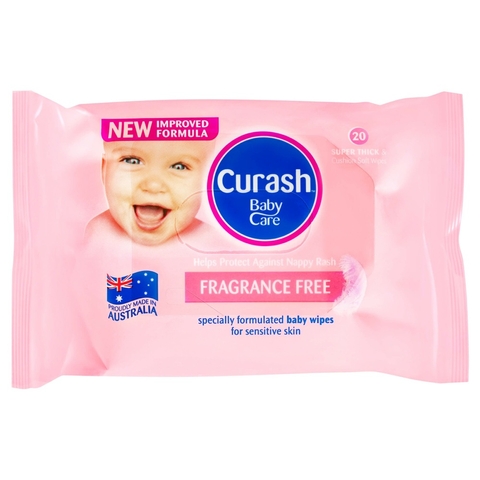 Curash Baby Wipes Fragrance Free 20 Pack image 0 Large Image