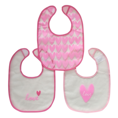4Baby Easy Clean Bib Love Heart 3 Pack image 0 Large Image