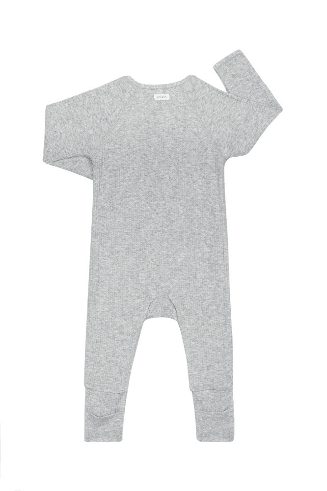 Bonds Pointelle Coverall Grey Marle Baby Onesies Baby Bunting AU