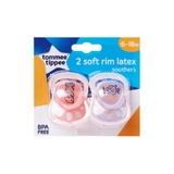 Tommee Tippee Latex Cherry Soft Rim Soother - 6-18 Months - 2 Pack Assorted image 1