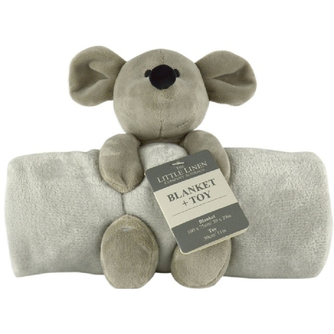 The Little Linen Company Blanket & Plush Toy Mouse image 0 Large Image
