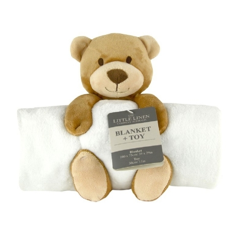 The Little Linen Company Blanket & Plush Toy Bear image 0 Large Image