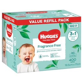 Huggies Wipes Fragrance Free 400 Pack