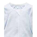 Purebaby Zip Growsuit Blue Melange Stripe image 1
