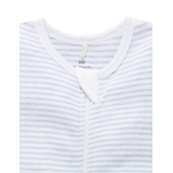 Purebaby Short Sleeve Zip Growsuit Blue Melange Stripe image 1