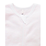 Purebaby Short Sleeve Zip Growsuit Pink Melange Stripe image 1